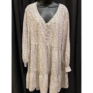 Jodifl Floral PLUS cream dress 2x